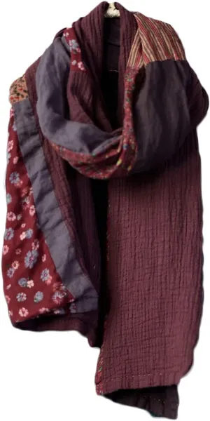 NFYM Women Autumn Winter Warm Long Scarf Comfortable Cotton Linen Retro Patchwork Scarfs Each Piece Unique