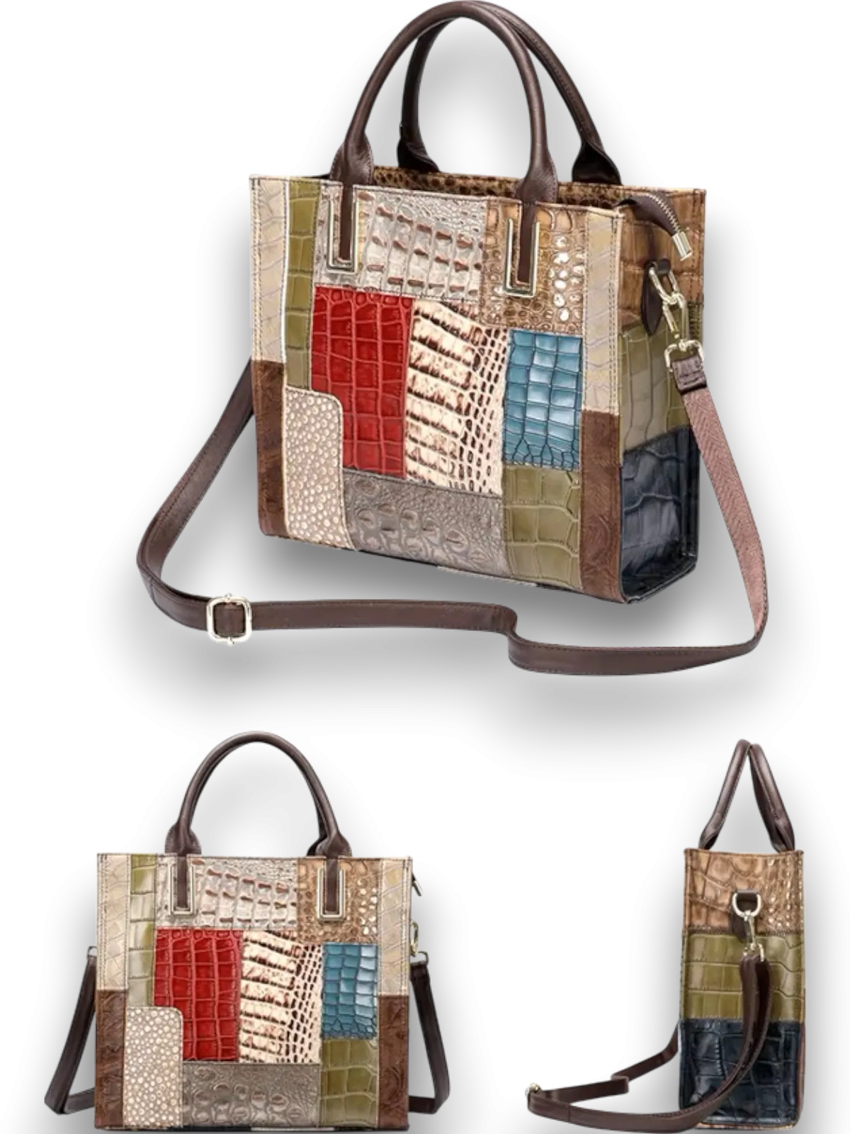 Nora Leather Patchwork Tote Bag