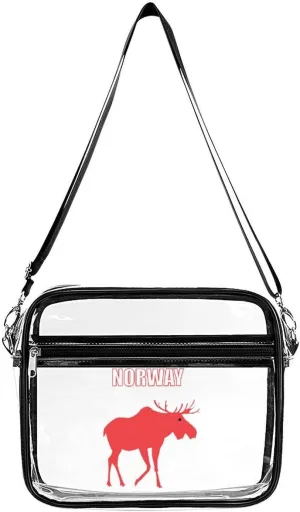 Norway Elk Clear Crossbody Bag with Adjustable Shoulder Strap PVC Clear Purse Messenger Bag for Men Women