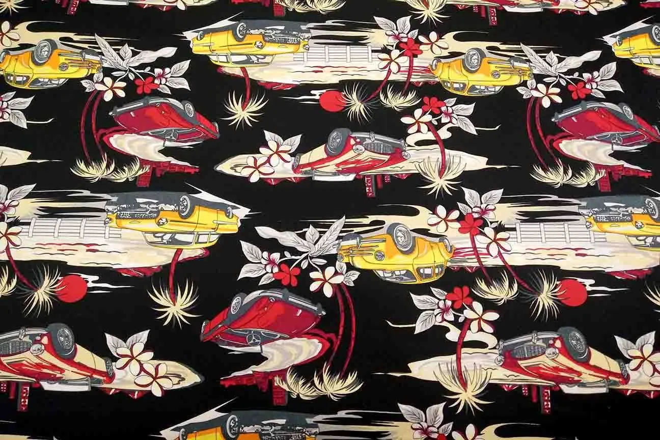 NP: Black Dream Cars Patchwork Fabric
