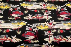 NP: Black Dream Cars Patchwork Fabric