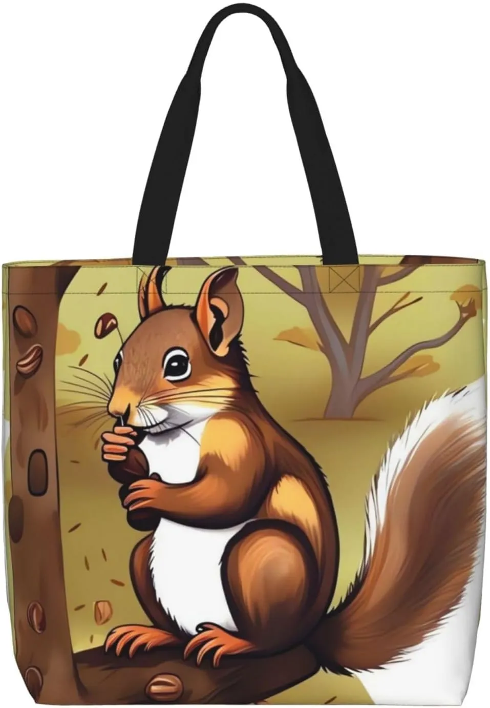 Nut-eating squirrel Tote Bag for Women Hobo Handbags with Zipper Large Shoulder Bag Shopping Bags Travel Purse