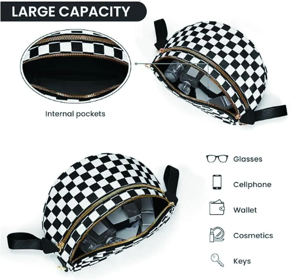 Nuvore Crossbody Bag, Checkered Crossbody Bags for Women, Westlyn Woven Bum Bag Crossbody, Bum Bags Large Capacity