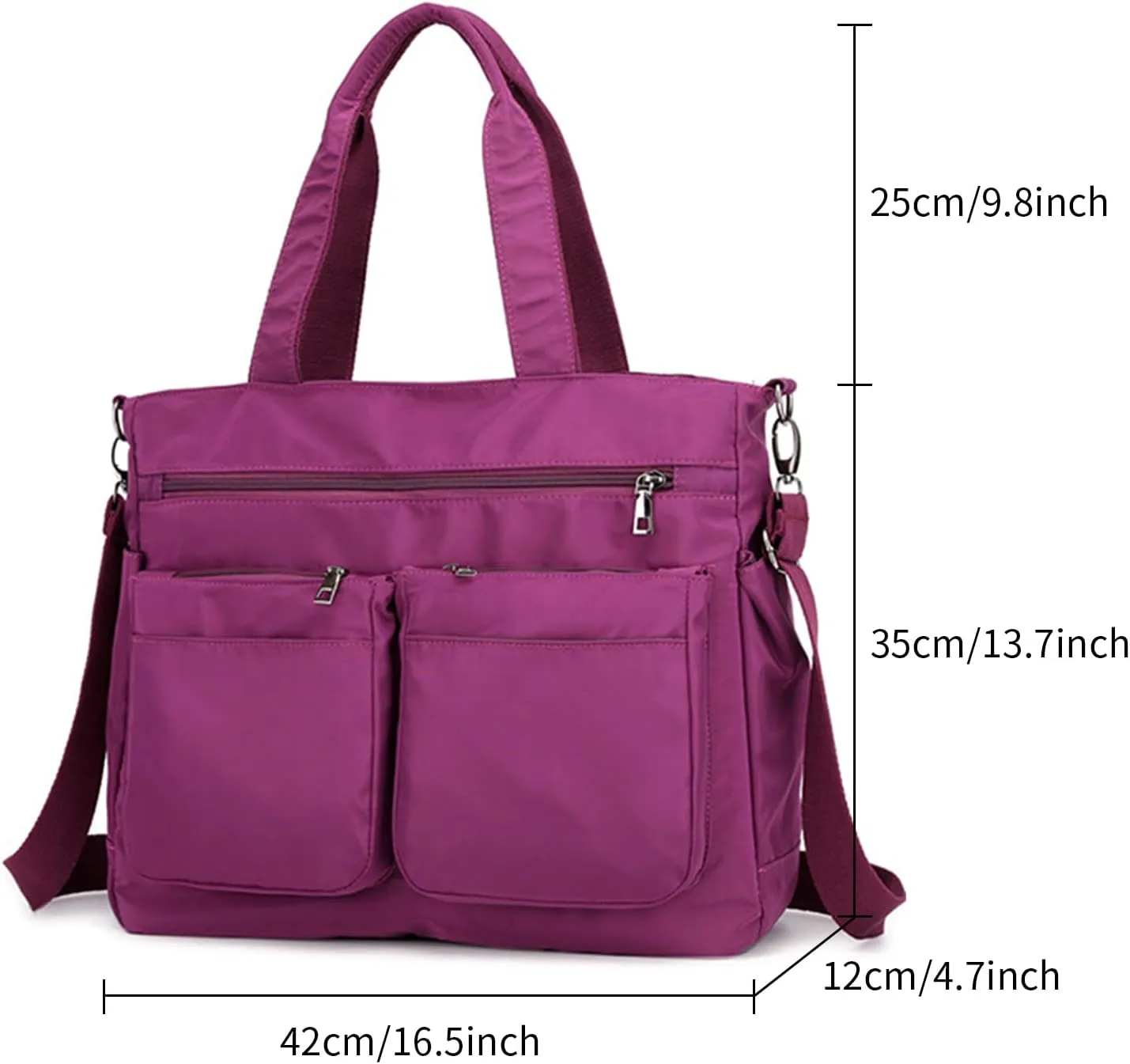 Nylon Tote Handbags Lightweight Tote Shoulder Bag Waterproof Large Tote Travel Bag