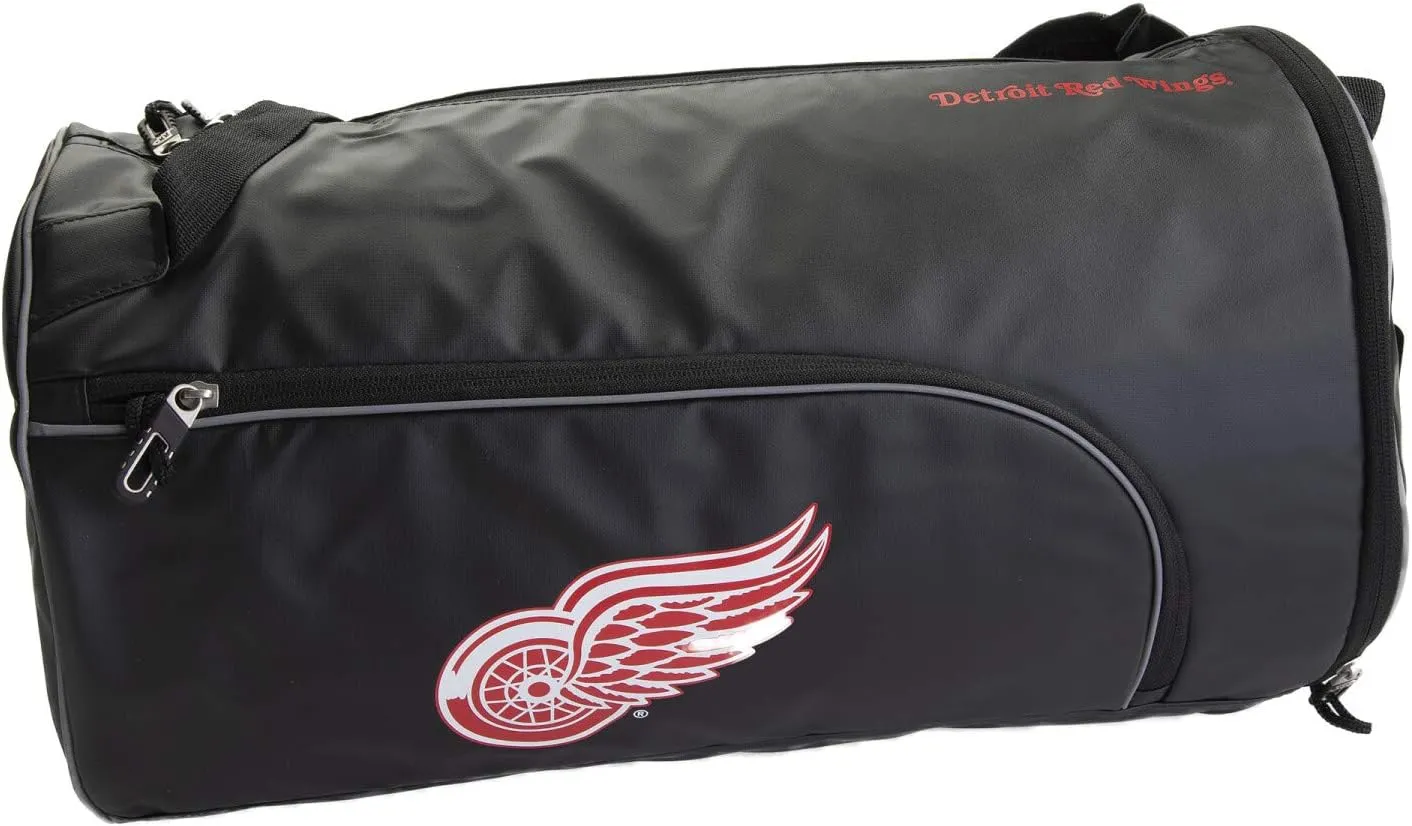 Officially Licensed NHL "Squadron" Duffel Bag, Black, 20" x 10.75" x 10.75"