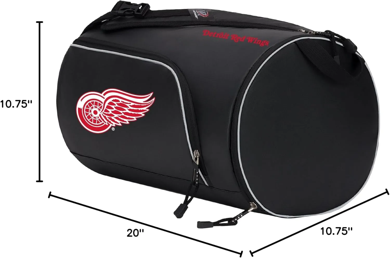 Officially Licensed NHL "Squadron" Duffel Bag, Black, 20" x 10.75" x 10.75"