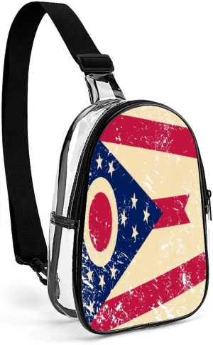 Ohio State Flag Small Sling Backpack Crossbody Sling Bag Chest Bag Cross Body Daypack for Men Women