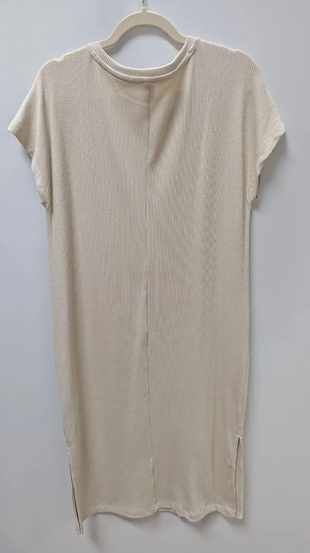 Old Navy Light Beige Ribbed Knit Sleeveless Maxi Dress