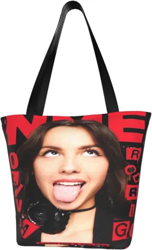 Olivia Songwriter Actress Rodrigo Shopping Handbag Tote Bags with Zipper Unisex Beautiful Shoulder Bag Daily Bag for Picnic