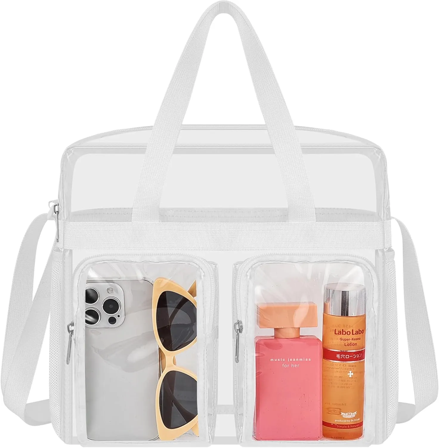 Oraben Clear Tote Bag Clear Bag Stadium Approved 12x6x12 Stadium Bag for Work, Sports Games,Gym