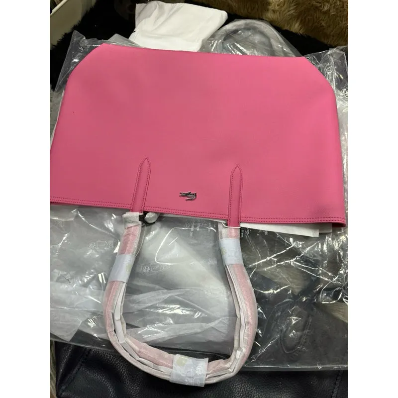 ORIGINAL & IMPORTED Lacoste Anna Reversible Large Tote Bag in Brown/White/Pink/Black