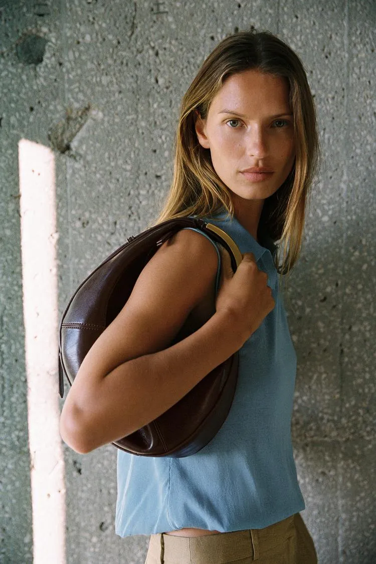 Oval Bag with Metal Strap