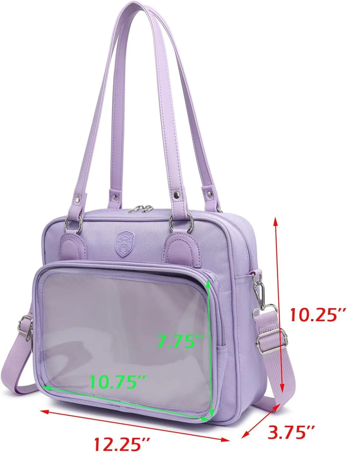 Oxford Ita Bag Crossbody Shoulder Bag Satchel Messenger Backpack Multi-Purpose Pins Display