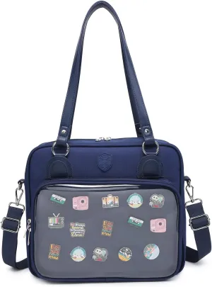 Oxford Ita Bag Crossbody Shoulder Bag Satchel Messenger Backpack Multi-Purpose Pins Display