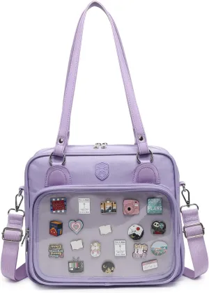 Oxford Ita Bag Crossbody Shoulder Bag Satchel Messenger Backpack Multi-Purpose Pins Display