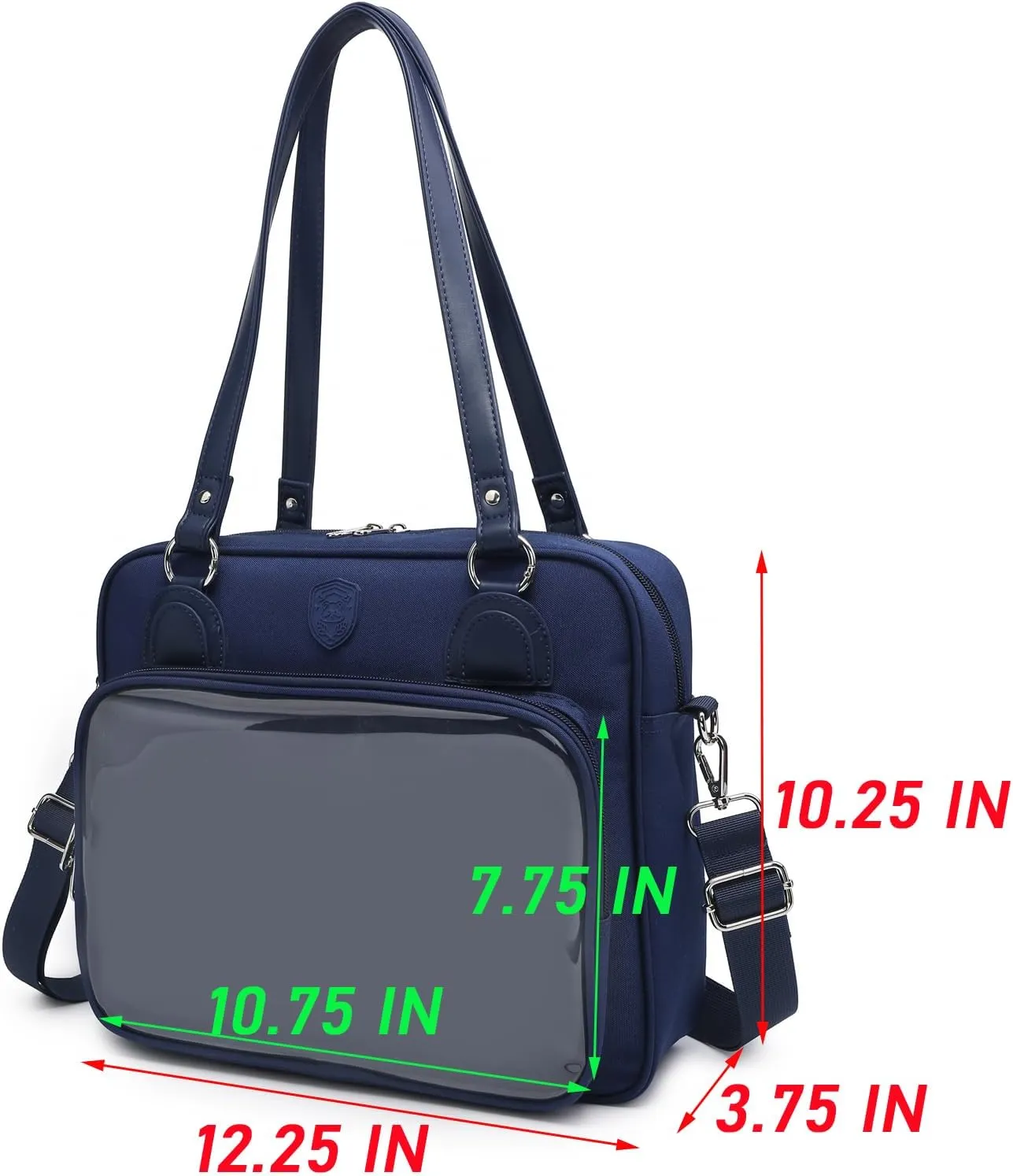 Oxford Ita Bag Crossbody Shoulder Bag Satchel Messenger Backpack Multi-Purpose Pins Display