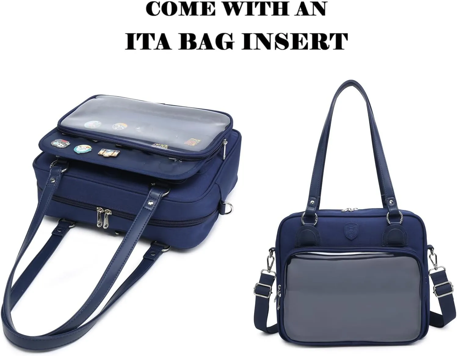 Oxford Ita Bag Crossbody Shoulder Bag Satchel Messenger Backpack Multi-Purpose Pins Display