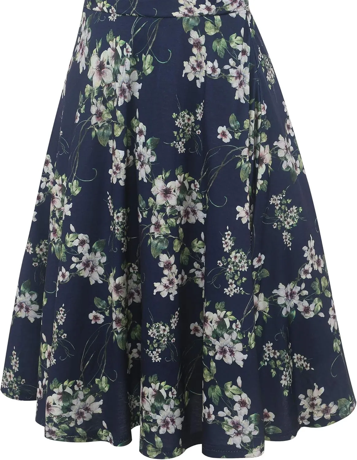 oxiuly Women's Casual Dresses Criss-Cross V-Neck Floral Flare Midi Summer Dress OX233