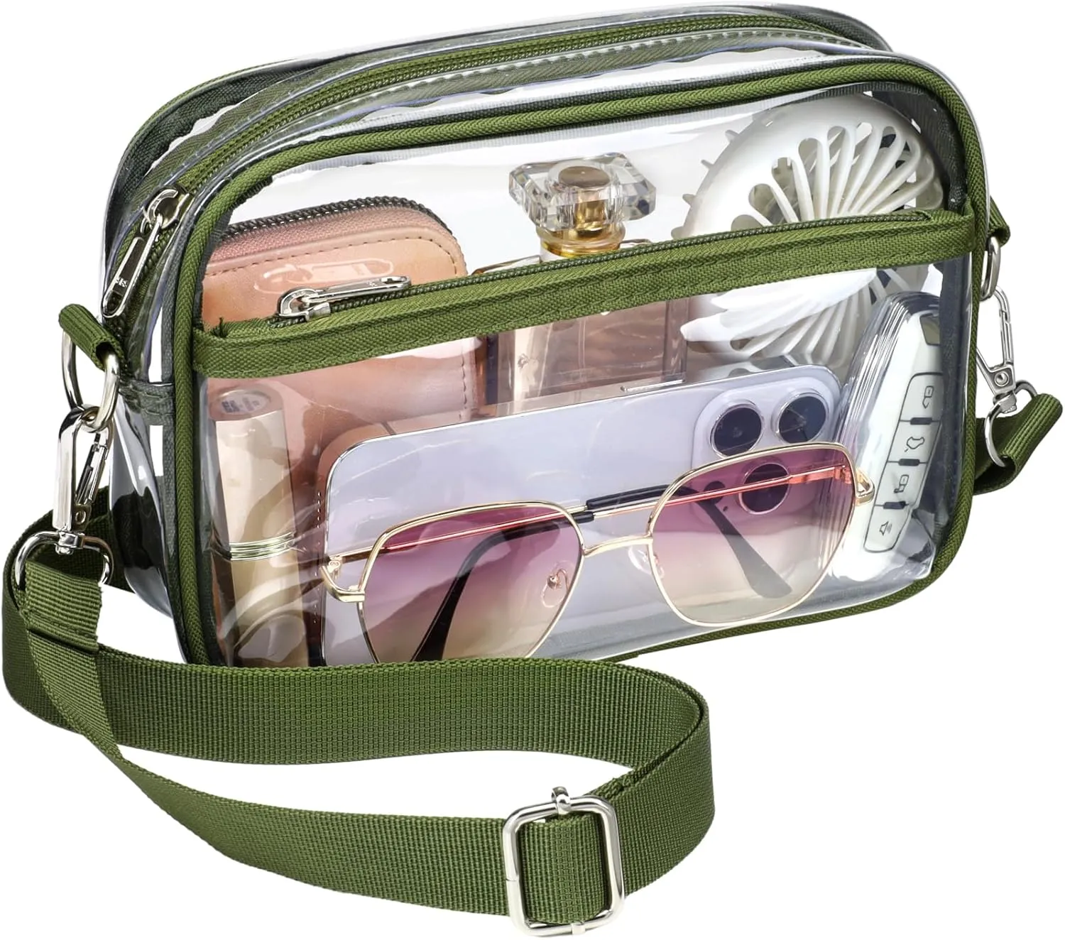 PACKISM Clear Bag for Stadium Events - Clear Purses for Women Stadium Crossbody Concert Bag for Game Day， Sports, Festival