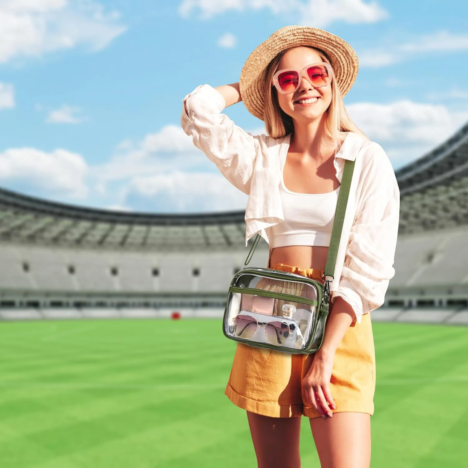 PACKISM Clear Bag for Stadium Events - Clear Purses for Women Stadium Crossbody Concert Bag for Game Day， Sports, Festival
