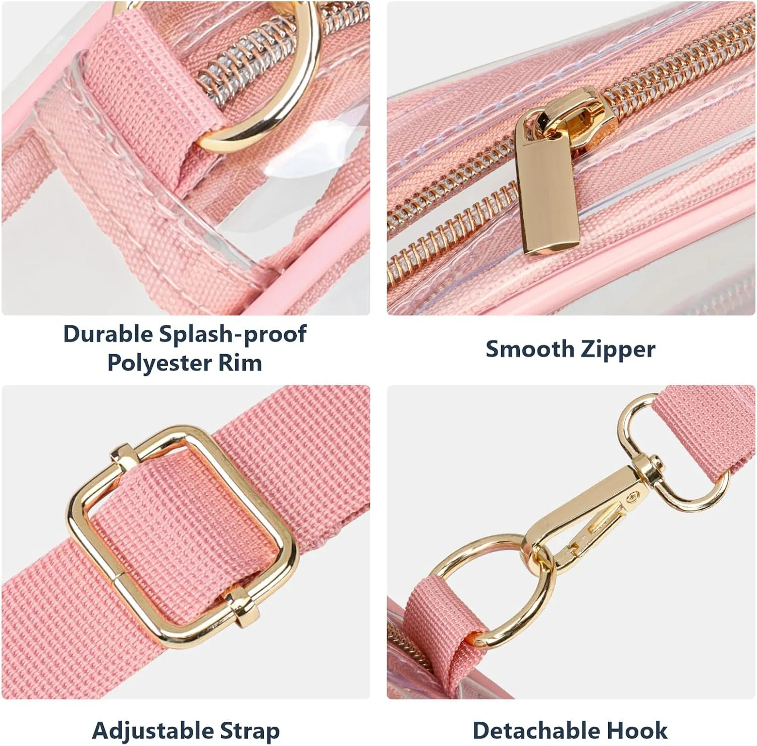 PACKISM Clear Bag for Stadium Events - Clear Purses for Women Stadium Crossbody Concert Bag for Game Day， Sports, Festival