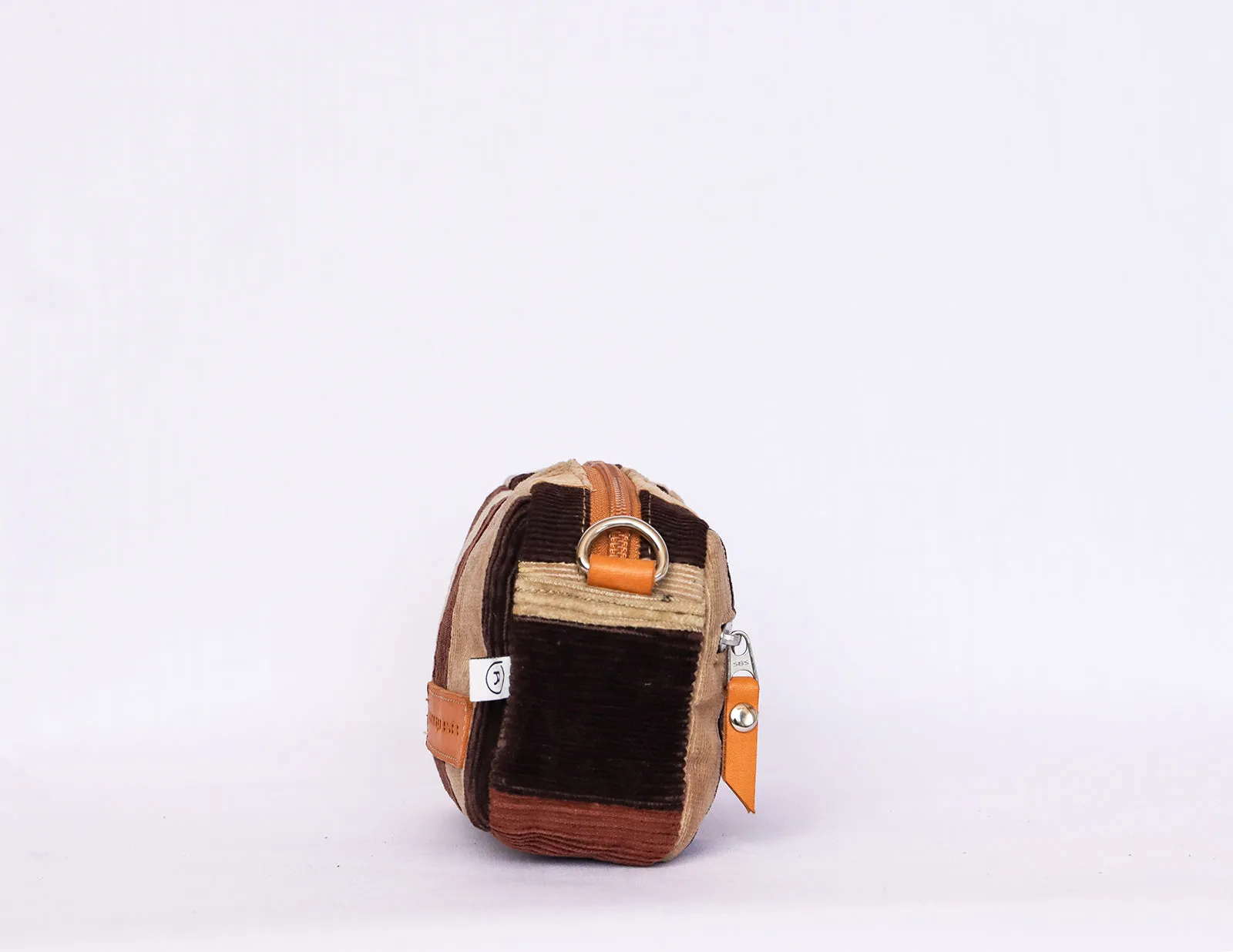 Panel Patchwork Corduroy Crossbody Bag