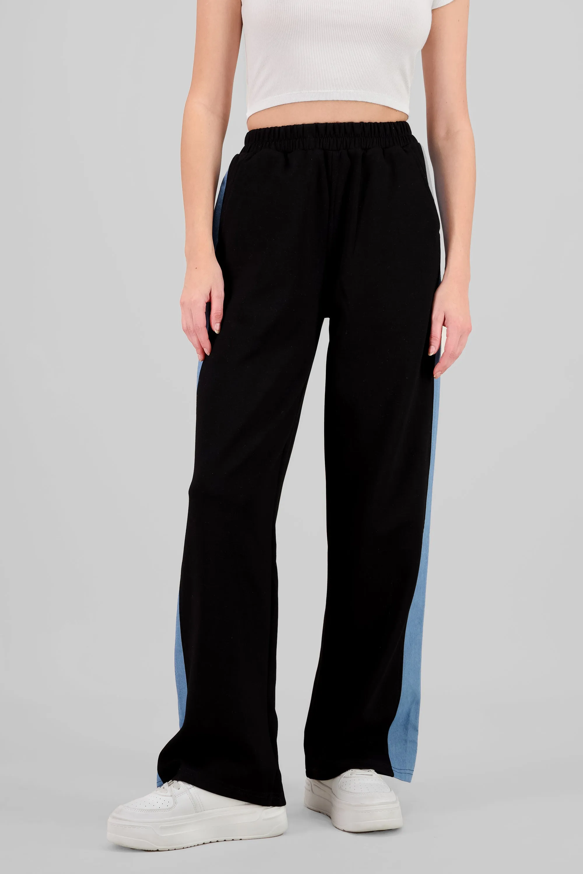 Pantalón patchwork denim