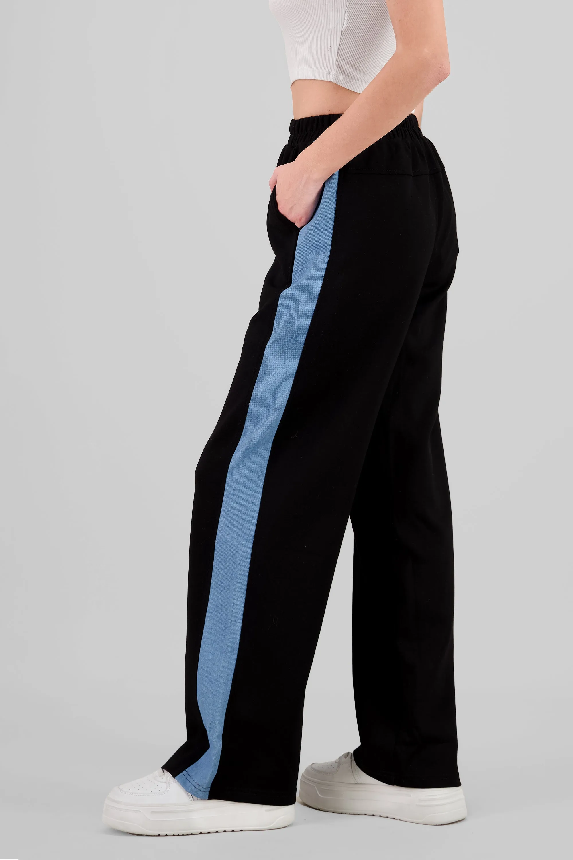 Pantalón patchwork denim