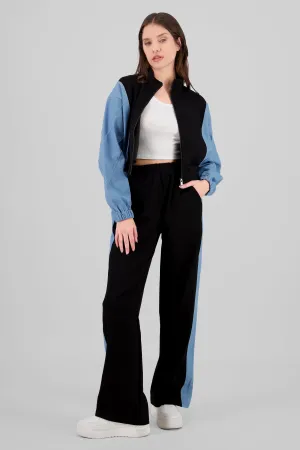 Pantalón patchwork denim