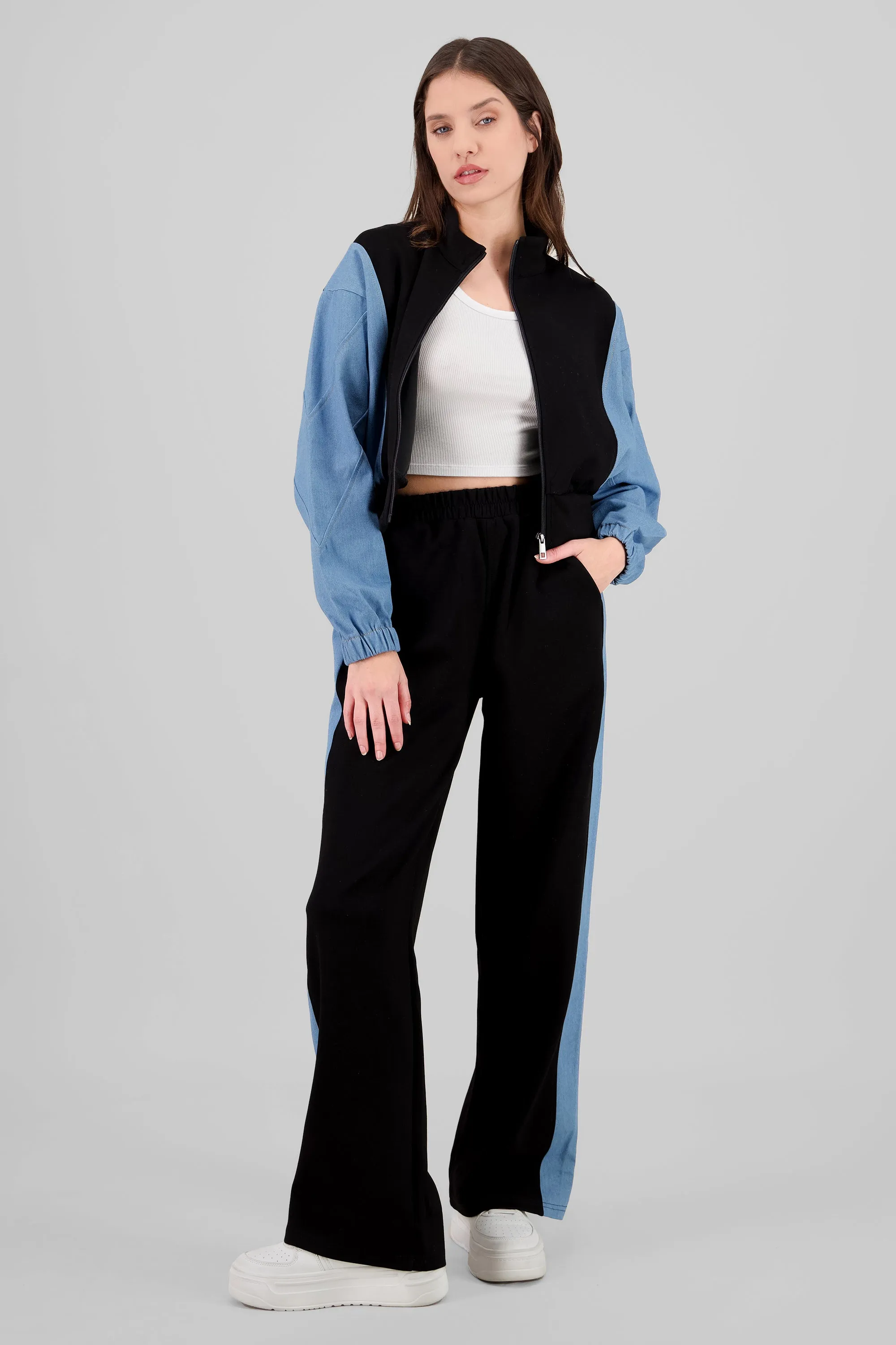 Pantalón patchwork denim
