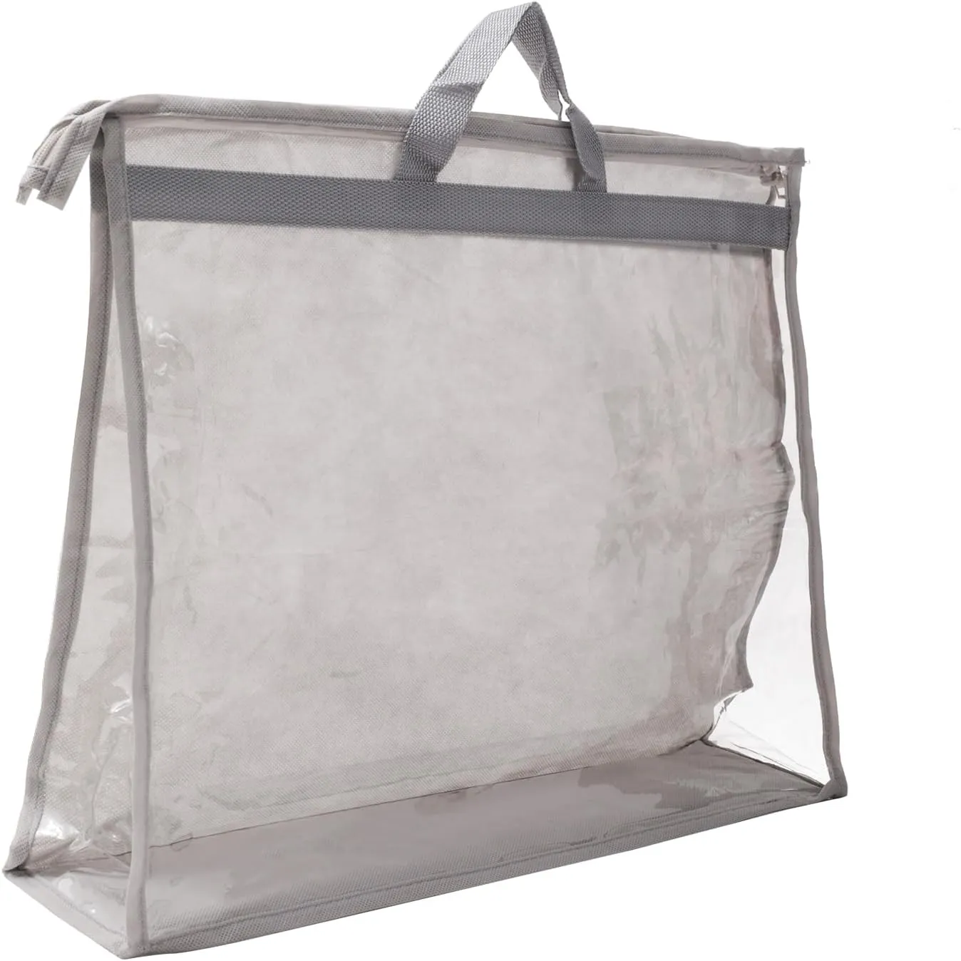 PATIKIL Handbag Dust Bags, Clear Purse Storage Organizer XL Size PVC Dustproof Handbag Cover Transparent Purse Protector, Light Gray