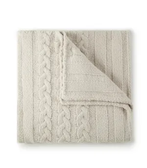 Peacock Alley Cable Knit 50X70 Thr Blkt Lin