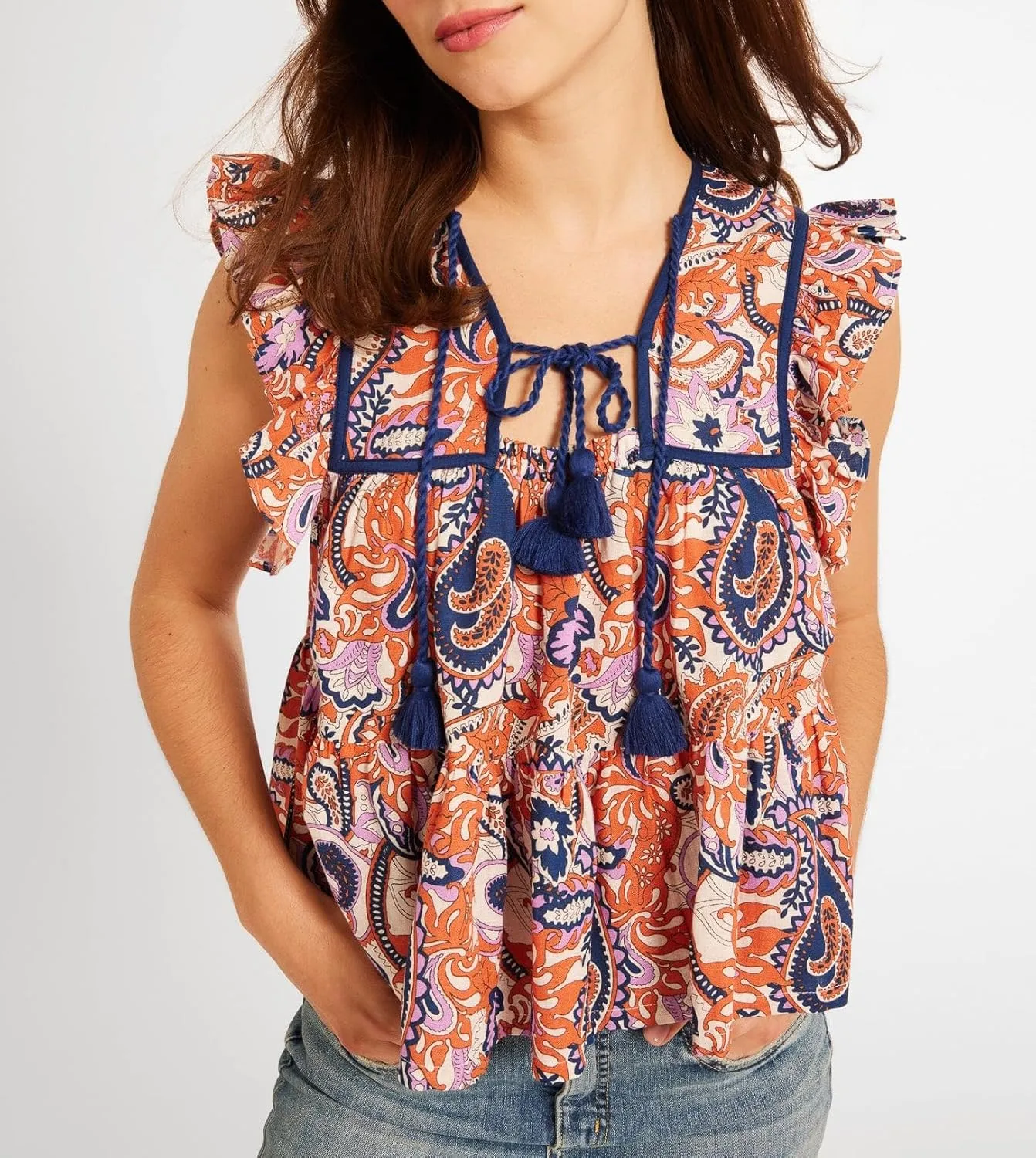 Peplum Top Women Short Sleeve Flutter Fly Sleeve Babydoll Blouse Boho Patchwork Beach Party Going Out Y2k Tank Shirt