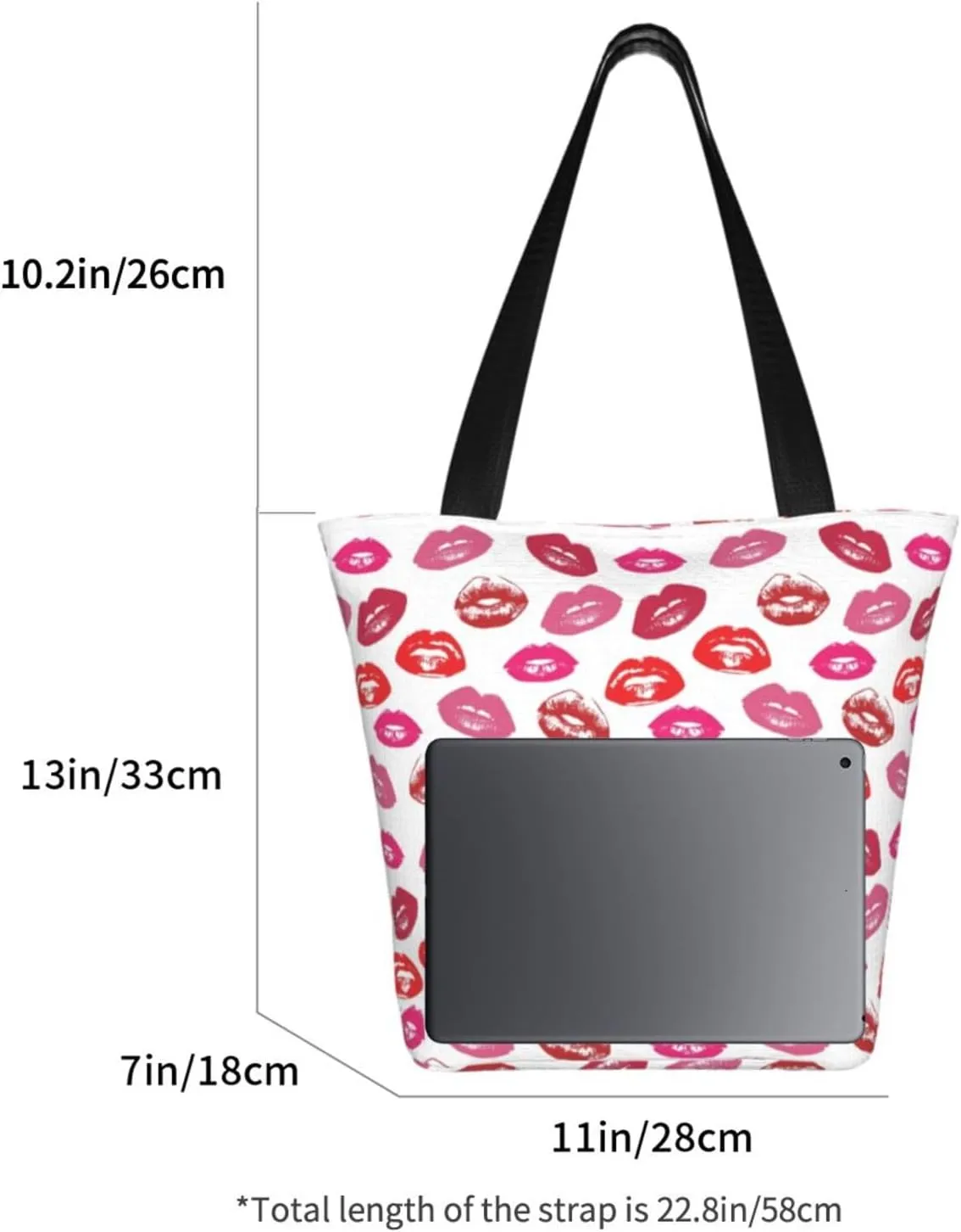 Percussion Black Drum Tote Bag For Women Lightweight Shoulder Bags Shopping Handbags With Zipper