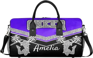 Personalized Cheer Bag with Name Indigo Purple Gradient Sport Duffel Bag Overnight Weekender Bags Customize Dance PracticeTravel Duffle Bag