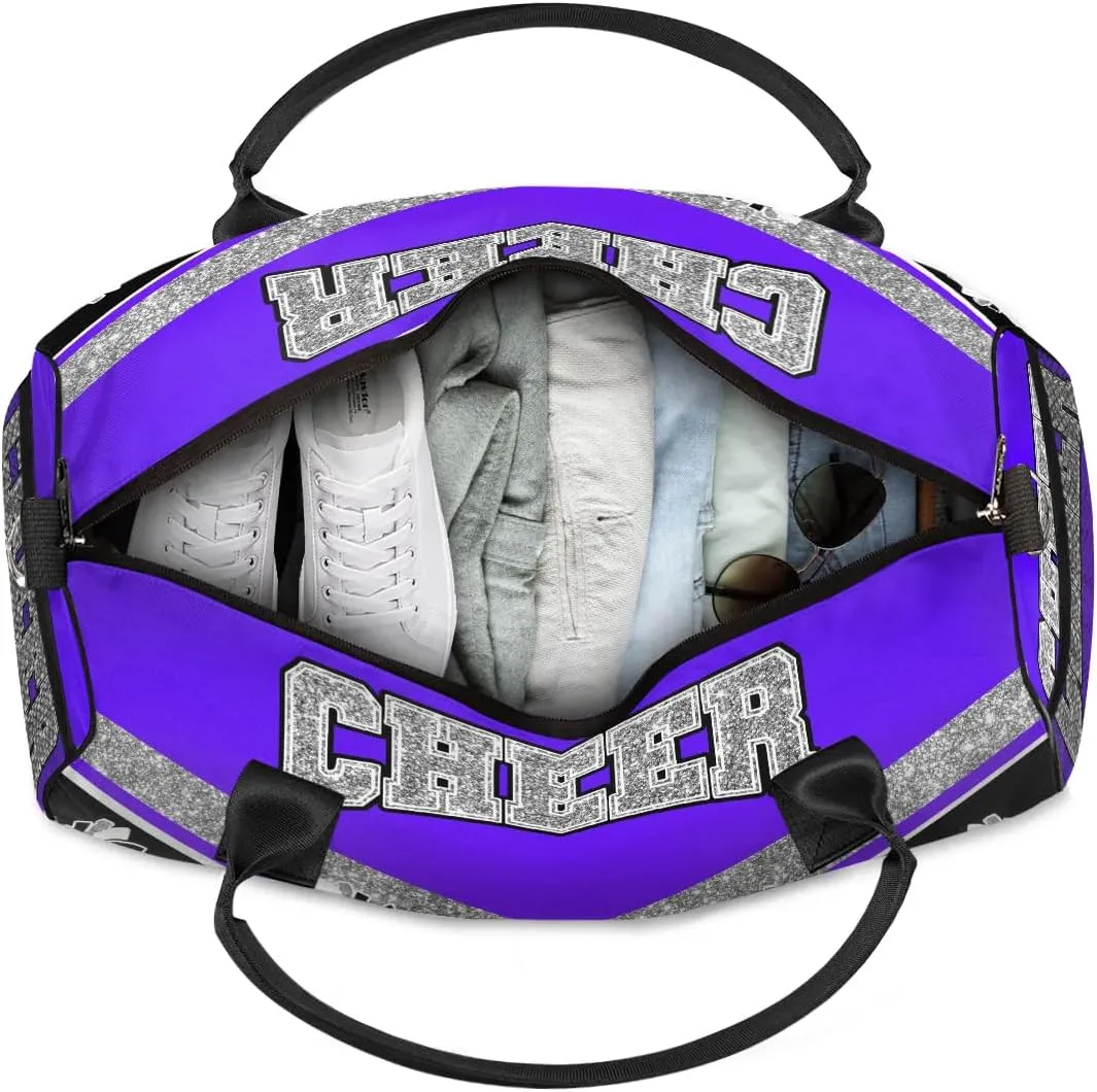 Personalized Cheer Bag with Name Indigo Purple Gradient Sport Duffel Bag Overnight Weekender Bags Customize Dance PracticeTravel Duffle Bag