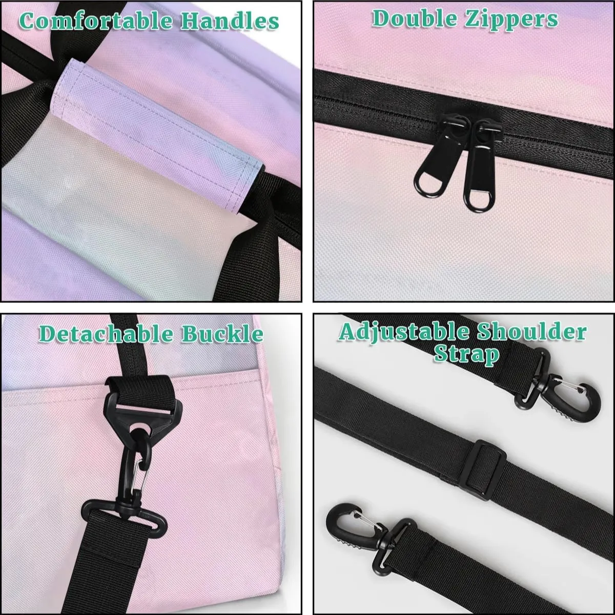 Personalized Cheer Sports Duffle Bag for Cheerleaders, Custom Cheerleading Gym Bags for Women, Colourful Prints Customized Cheer Duffel Bag with Name Overnight Weekender Bags