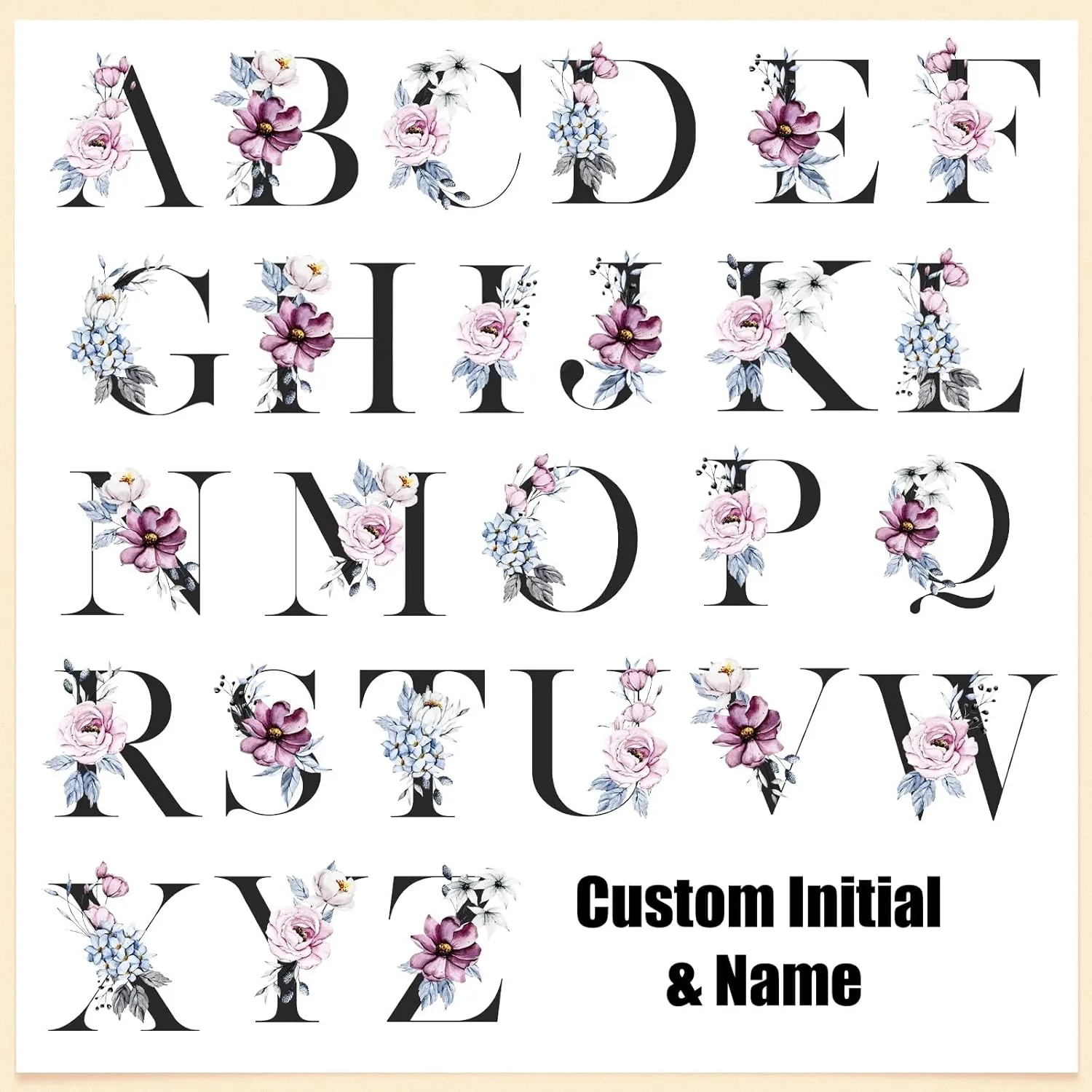 Personalized Initial Tote Bags for Women - Custom Name Tote Bag Birthday Gifts for Mom Teacher Appreciation Gifts