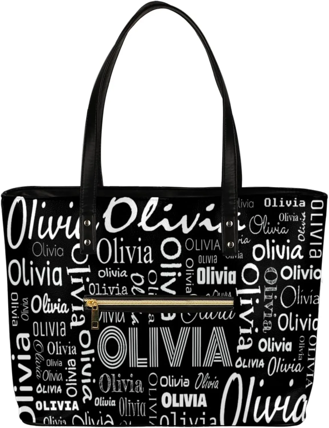 Personalized PU Leather Handbags for Women, Fashion Casual Shoulder Tote Bag Shopper Handbag Customized Gifts