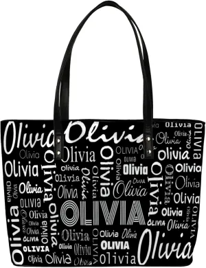 Personalized PU Leather Handbags for Women, Fashion Casual Shoulder Tote Bag Shopper Handbag Customized Gifts