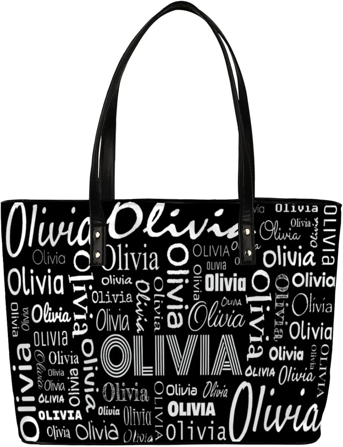 Personalized PU Leather Handbags for Women, Fashion Casual Shoulder Tote Bag Shopper Handbag Customized Gifts