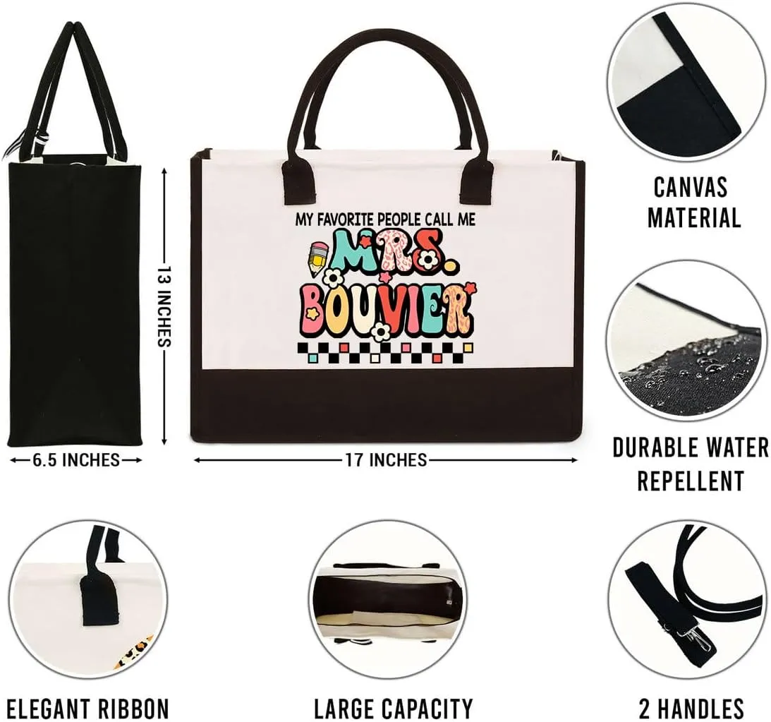 Personalized Teacher Appreciation Canvas Tote Bag