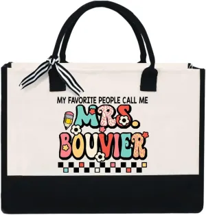 Personalized Teacher Appreciation Canvas Tote Bag
