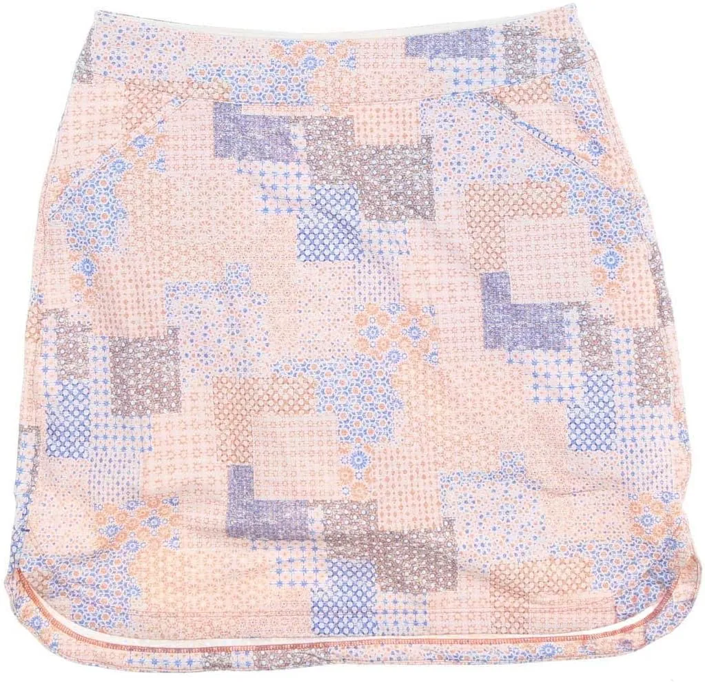 PETER MILLAR Women's Performance Alice Patchwork Petal Skort Skirt XS Blue