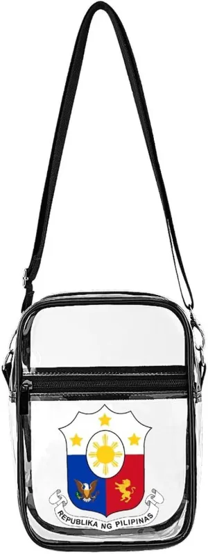 Philippine Pinoy Filipino Cute Crossbody Purses Unisex Transparent Shoulder Bag Adjustable Strap Handbag