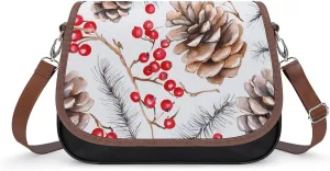 Pine Cones And Berries Fashion Crossbody Bags Purses for Women Funny Printing Shoulder Handbags Bag