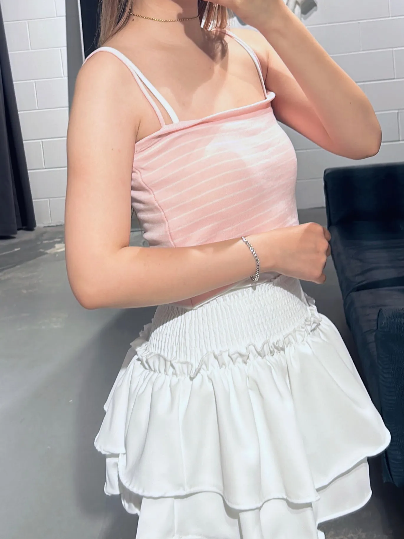 Pink Stripe Knit Cami