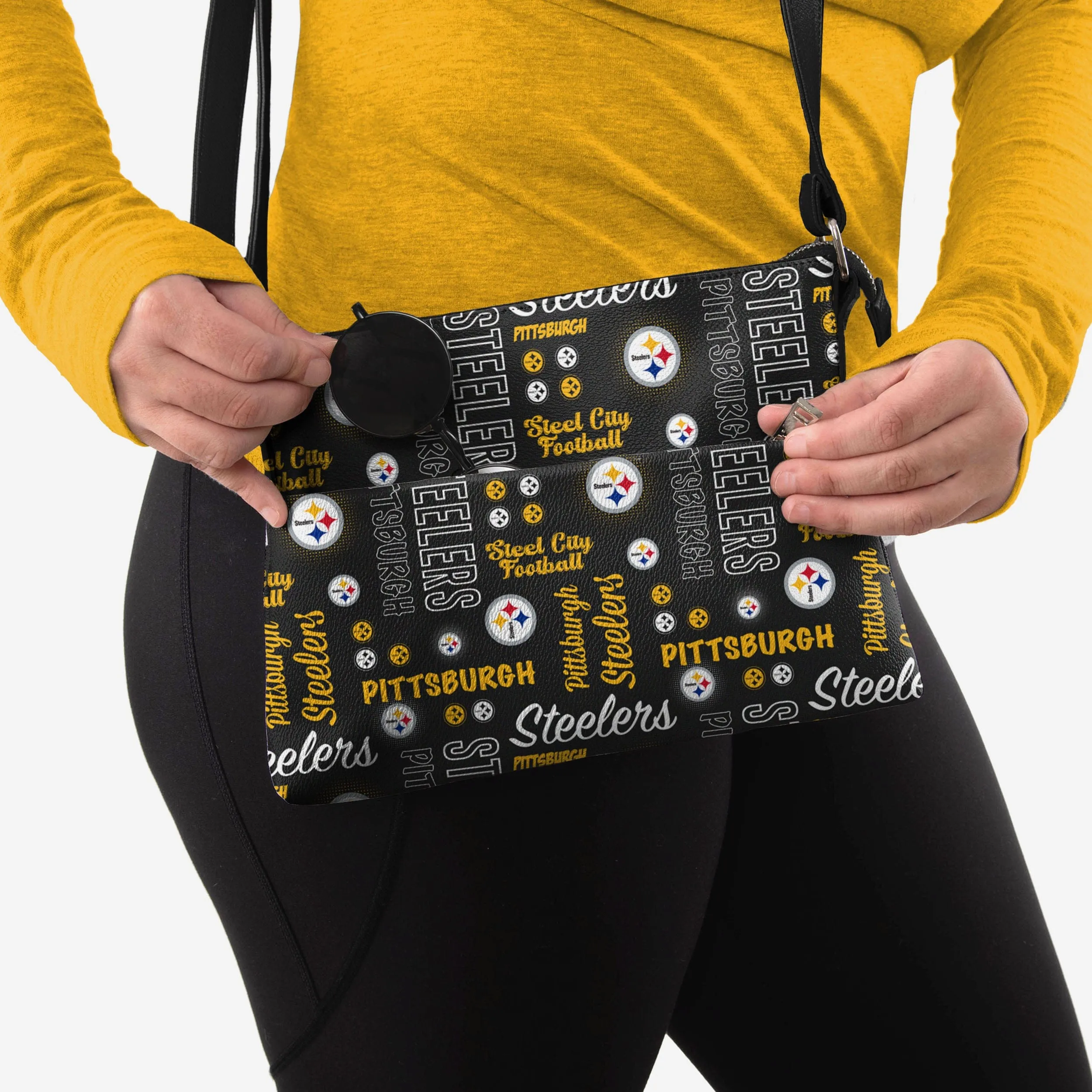 Pittsburgh Steelers Spirited Style Printed Collection Foldover Tote Bag