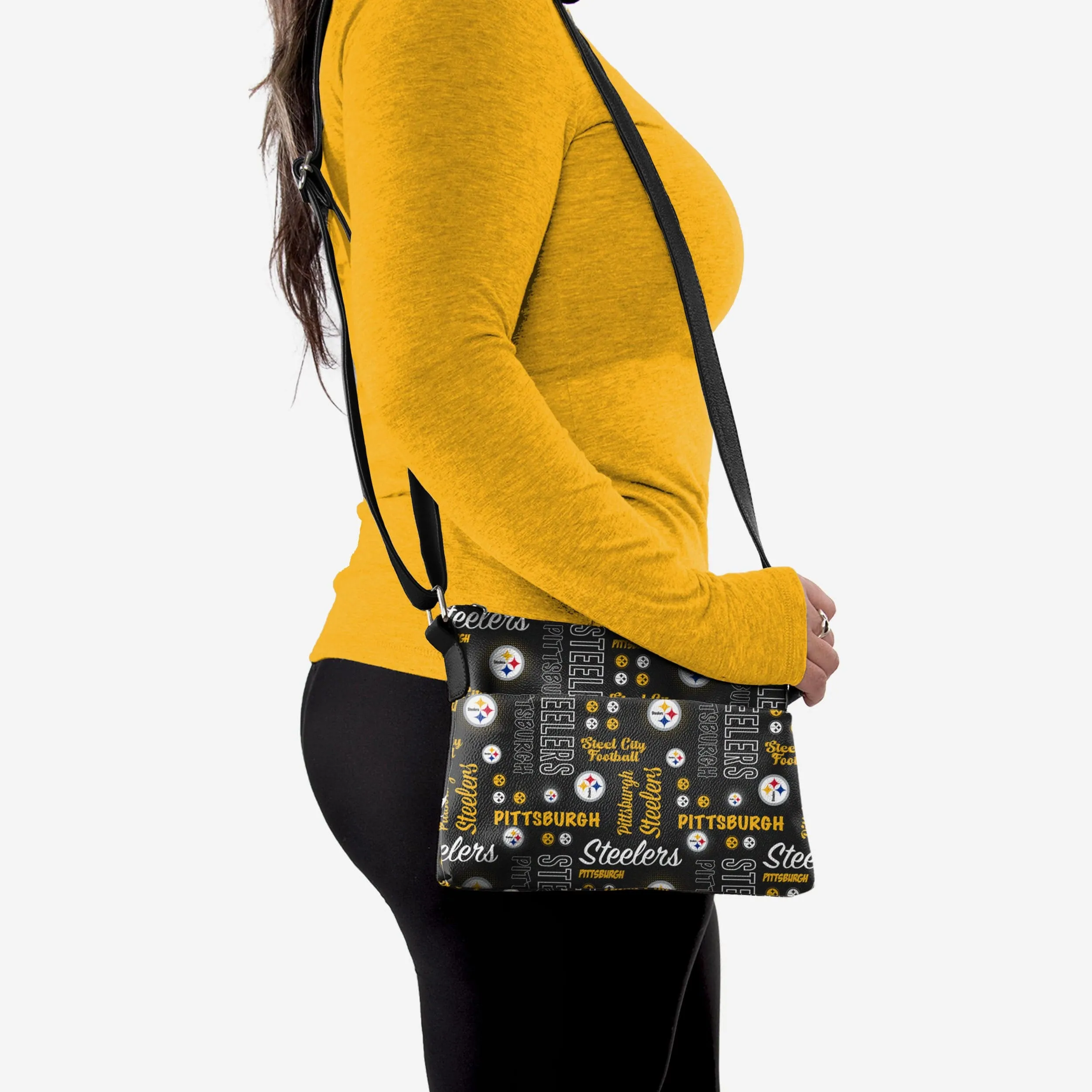 Pittsburgh Steelers Spirited Style Printed Collection Foldover Tote Bag