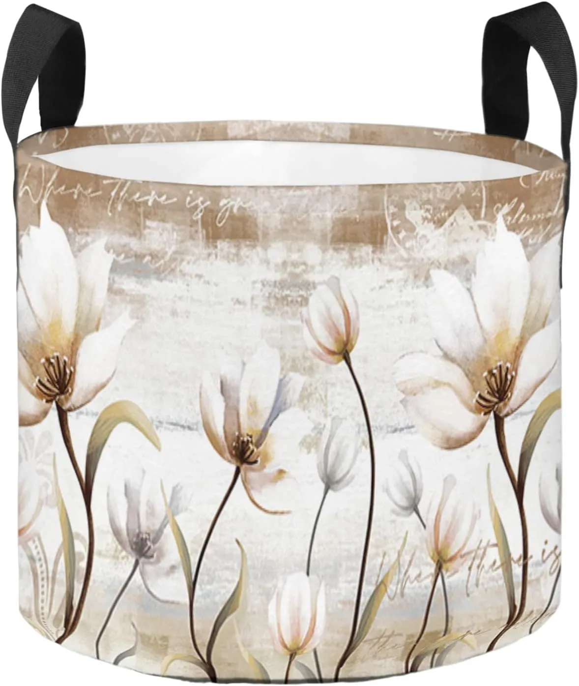 Plant Grow Bag Farm Aesthetic Flowers Botanical 5 Gallon Grow Bags,Fabric Breathable Garden Plant Pots with Handles,Retro Pastoral Style Flower Grow Bag for Tomato Vegetable Flower